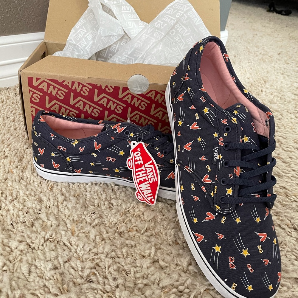 Vans Navy Sneakers with Red and Yellow Accents